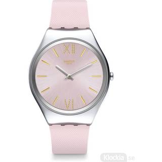 Swatch Skin Lavanda Quartz Pink Dial Silicone Strap Ladies Watch SYXS124