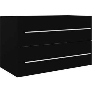 skab til håndvask 80x38,5x48 cm konstrueret træ sort