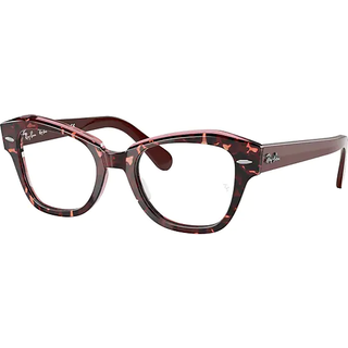 Ray - Ban Unisex RX5486 STATE STREET 8097 Optiske stel Acetat Rød Transparent Geometrisk Normal - Rød