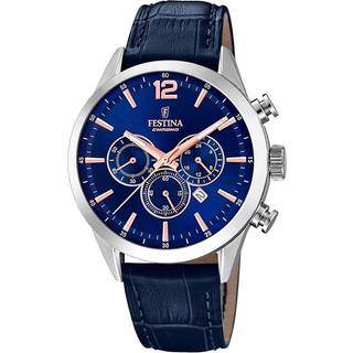 Festina F20542-4 Timeless Blå/Læder Ø43.5 mm