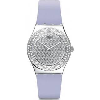 Swatch Lovely Lilac Quartz Grey Dial Purple Silicone Strap Ladies Watch YLS216