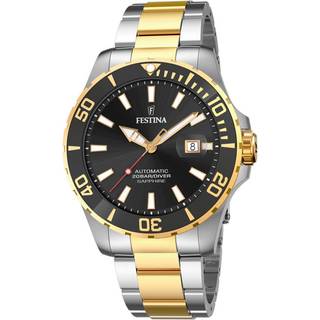 Festina Automatic Diver herreur i tofarvet stål med sort urskive