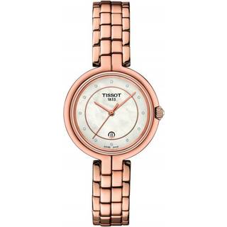 Tissot Flamingo i rosa stål med perlemorsskive og diamanter