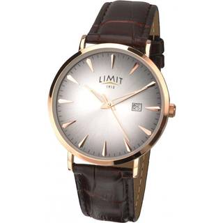 Limit 5955.01 Rose Gold Plated Brown Leather Strap Watch - W77162