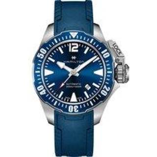 Hamilton Khaki Navy Frogman Automatic Blue Dial Blue Silicone Strap Men's Watch H77705345