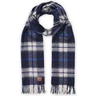 Amanda Christensen Merino Wool Check Scarf Blue