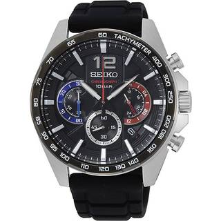 Seiko SSB347P1 Chronograph Black Silicone Strap Watch - W25401