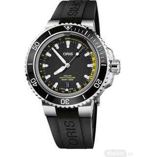 ORIS Aquis Depth Gauge ur, sort skive med gummirem - 45,8mm