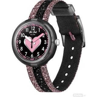 Flik Flak Cuoricino Quartz Black Dial Textile Strap Girls Watch FPNP071