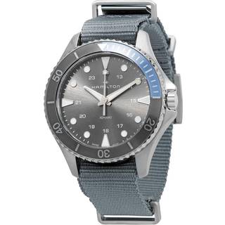 Hamilton Khaki Navy Scuba Quartz Grey Dial NATO Strap Watch H82211981