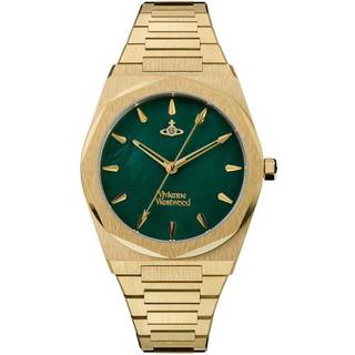 Vivienne Westwood Limehouse Quartz Movement Green Dial Gold Stainless Steel Bracelet Ladies Watch VV244GRGD