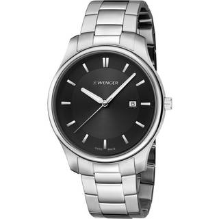 Wenger City Classic Black Dial Stainless Steel Bracelet Men's Watch 01.1441.104