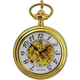 Sekonda Quartz White Dial Gold PVD Mens Pocket Watch 1110
