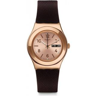 Swatch Irony Medium ‘BROWNEE’ Quartz Unisex Watch with Sleek Metal Strap YLG701