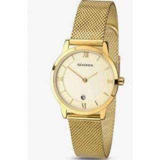 Sekonda Quartz Gold Dial Gold PVD Milanese Bracelet Ladies Watch 2103