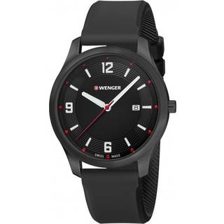 Wenger City Active Black Dial Black Silicone Strap Men's Watch 01.1441.111