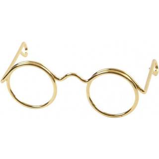 Elegante guld dukkebriller i metal - 10 stk.