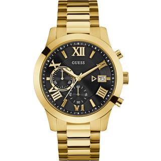 Guess W0668G8 Atlas Sort/Gul guldtonet stål Ø45 mm