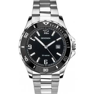 Sekonda Sports Quartz Black Dial Stainless Steel Bracelet Men's Watch 1513.00