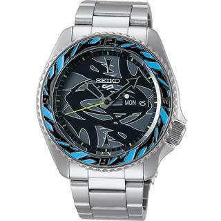 Seiko 5 Sports GucciMaze Limited Edition Automatic Black Dial Silver Stainless Steel Bracelet Men's Watch SRPG65K1