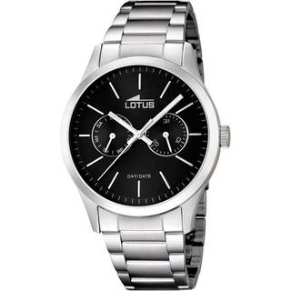 Stilfuld Sort Sølv Herre Ur Lotus 15954/3