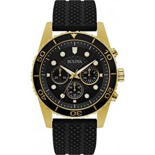 Bulova 98A191 Gold Tone Chronograph Silicon Strap Watch - W09299
