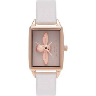 Olivia Burton 3D Bee Blush & Rose Gold Rectangular Watch - Rose Gold - Pink