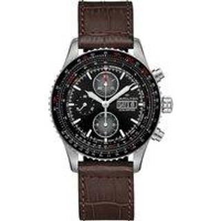 Hamilton Khaki Aviation Converter Automatic Chronograph Black Dial Brown Leather Strap Men's Watch H76726530