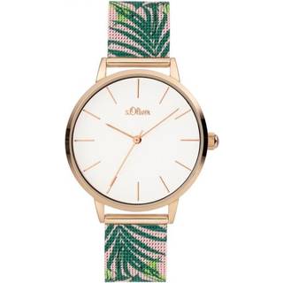 s.Oliver SO-3980-MQ Classic Hvid/Rosaguldtonet stål Ø36 mm