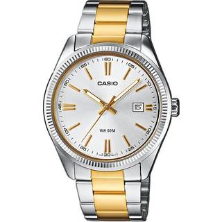 Casio Quartz Silver Dial Two-Tone Stainless Steel Bracelet Unisex Watch MTP-1302PSG-7AVEF