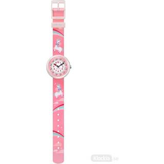 Flik Flak Up in the Sky Magical Dream Quartz Movement Pink Dial Textile Bracelet Kids Watch FBNP121