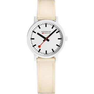 Mondaine Essence Quartz White Dial Cream Textile Strap Unisex Watch MS1.32111.LT