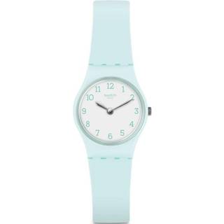 Swatch Greenbelle Green Plastic Case Green Silicone Strap Girls 2017 Fall Winter White Dial Watch LG129