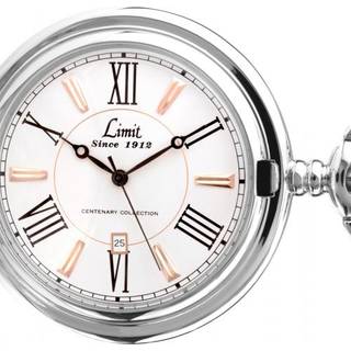 Limit 5892.90 Centenary Collection Stainless Steel Pocket Watch And Chain - W7767