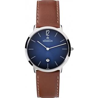 Herbelin 19515AP15GD City Blue Dial Brown Leather Strap Watch - W03126
