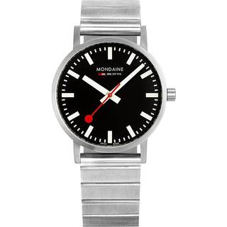 Mondaine Classic Quartz Black Dial Stainless Steel Bracelet Unisex Watch A660.30360.16SBW