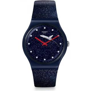 Swatch James Bond Moonraker 1979 Limited Special Edition Blue Dial Silicone Space Strap Unisex Watch SUOZ305