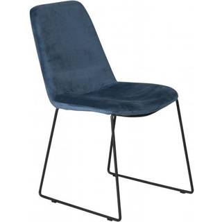 Muce spisestuestol velour blå.