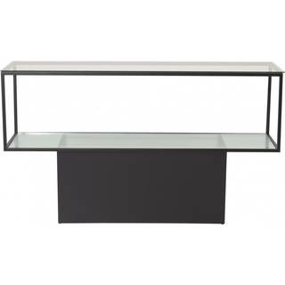 Maglehem reol med hylde 35x130 cm glas, sort.