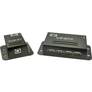 LINDY USB 2.0 Cat.5 Extender 50m, Power over RJ45, 4 Port