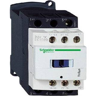Schneider Electric Tesys d kontaktor lc1d09bd, 3p 9a ac-3 4kw@400v, 1no+1nc hjælpe kontakt, 24v dc spole