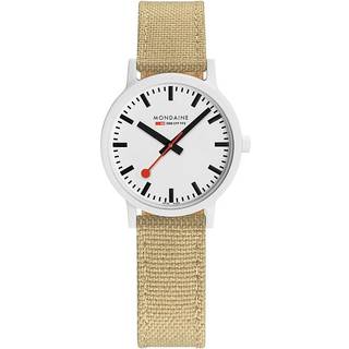 Mondaine Essence Sustainable Quartz Movement White Dial Textile Ladies Watch Strap MS1.32110.LN1