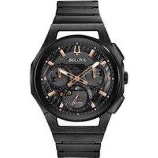 Bulova 98A207 Curv Sort/Stål Ø44 mm