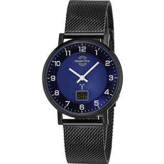 Master Time MTLS-10742-32M Damen-Funkuhr mit Milanaiseband Schwarz