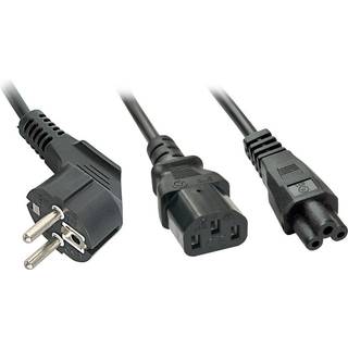 LINDY Schuko Y-Kabel an IEC C13 & C5  Schukostecker/C13 & C5