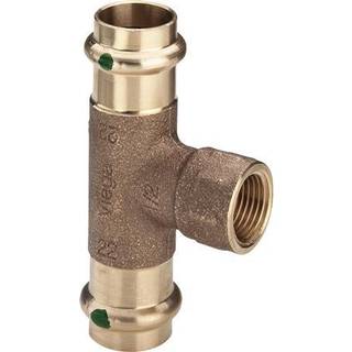Viega Sanpress T-stykke 15 x 1/2" x 15 mm rødgods