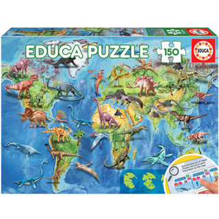 Educa Puslespil, Dinosaurs World Map - 150 brikker