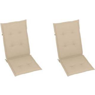 stolehynder m. høj ryg 2 stk. 120x50x3 cm stof beige
