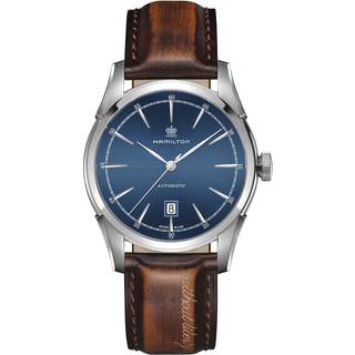 Hamilton American Classic Spirit Of Liberty Automatic Blue Dial Brown Leather Strap Men's Watch H42415541