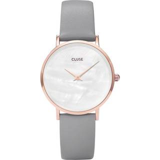 Cluse CL30049 Hvid/Læder Ø33 mm